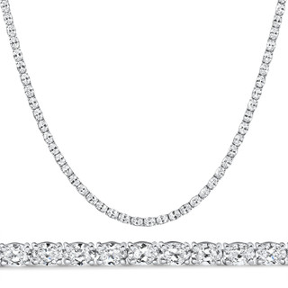 5 - 20Ct Platinum Diamond Tennis Necklace 18